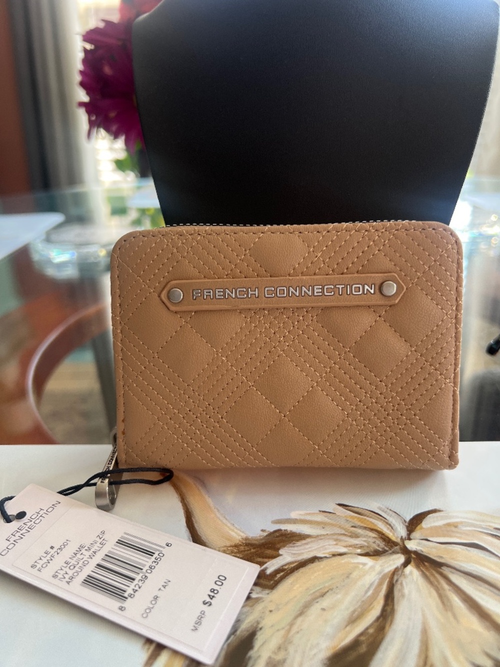 French Connection Mini Zip Around Wallet